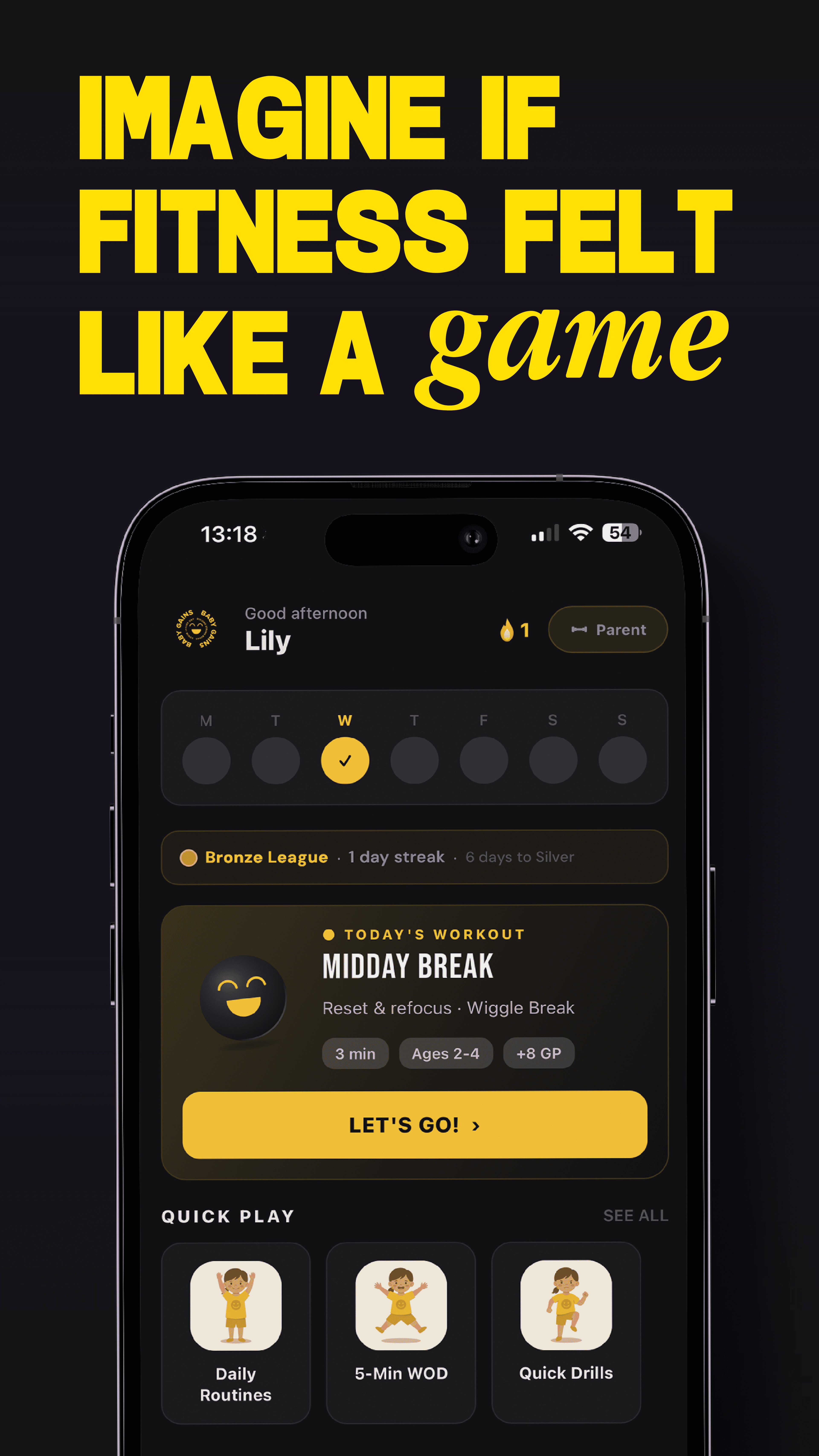 BabyGains Play — fitness that feels like a game